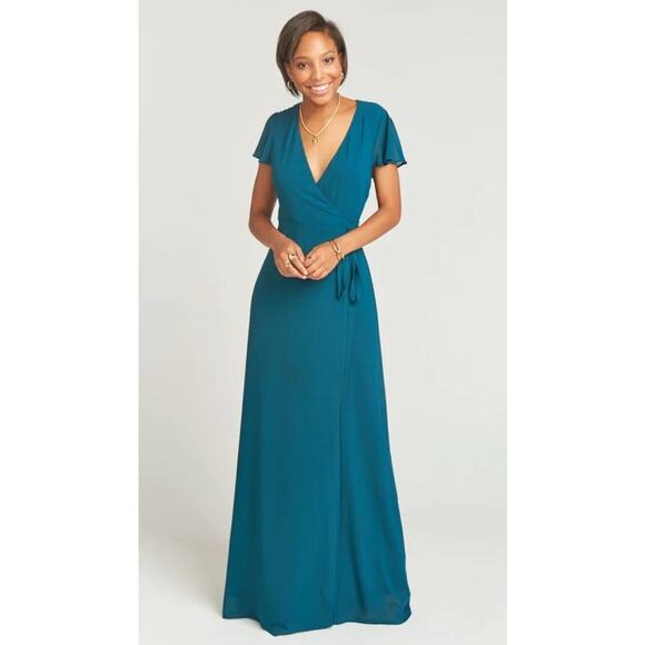 Show Me Your Mumu Noelle Deep Jade Maxi Wrap Dress - M - Picture 1 of 5